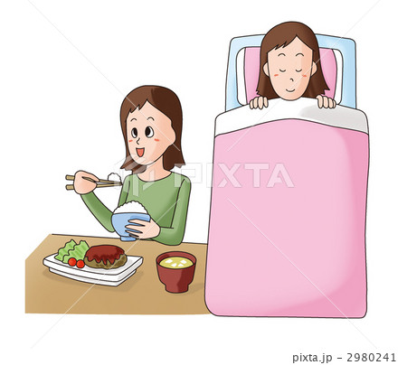 インフルエンザ予防（休息と食事をしっかり） 2980241