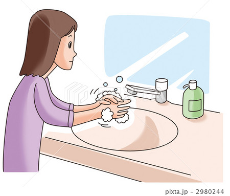 インフルエンザ予防 手洗い のイラスト素材