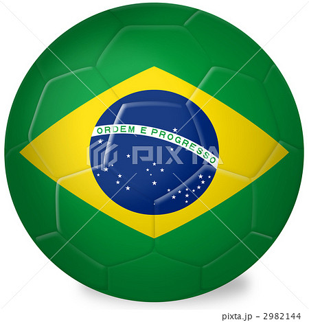 サッカーボール 国旗 ブラジルのイラスト素材