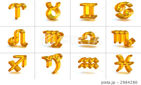 12星座シンボル 透明黄 Hdri 単体のイラスト素材 2984280 Pixta