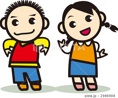 子供 カップル イラストのイラスト素材