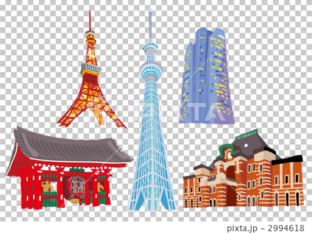 東京名所のイラスト素材