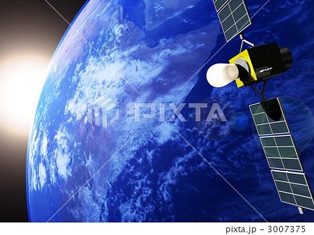 電球付人工衛星 のイラスト素材