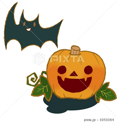 ハロウィンカボチャとこうもり 3050364