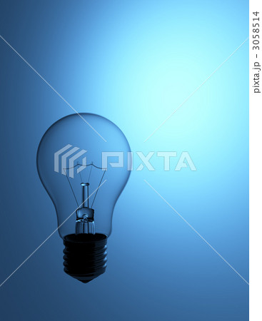電球　ブルーバック　テキストスペース 3058514