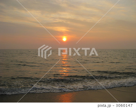 青森県つがる市、七里長浜の日没 3060147