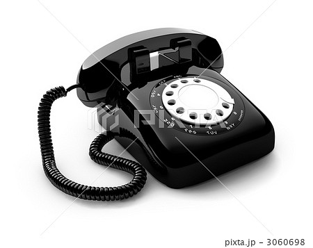古い電話 ダイアル 黒電話のイラスト素材