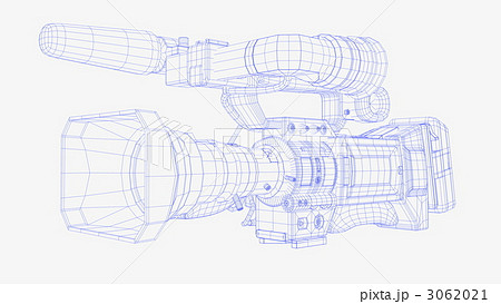 ワイヤーフレーム ビデオカメラ Cgのイラスト素材