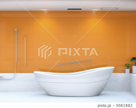 バスルームオレンジのイラスト素材
