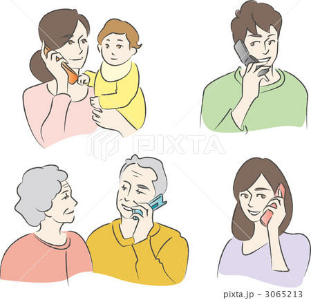 携帯電話 通話 複数のイラスト素材 携帯電話 通話 複数のイラスト素材