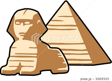 遺跡 ピラミッド スフィンクスのイラスト素材