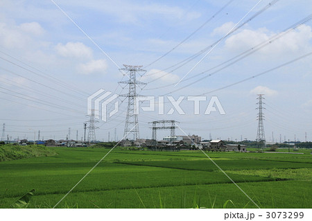 高圧塔と田園風景 高圧塔と田園風景 3073299