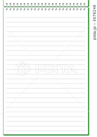 リングノート 12 ステーリョナリー ノート 罫線 緑のイラスト素材