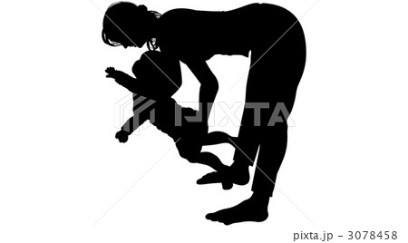 親子シルエット1_白バック 3078458