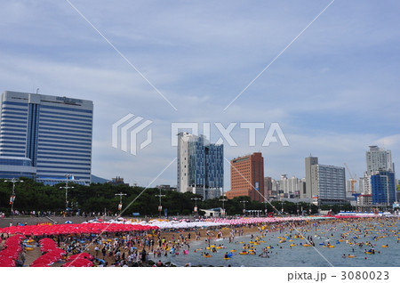 韓国 釜山 海雲台 海水浴場　  3080023