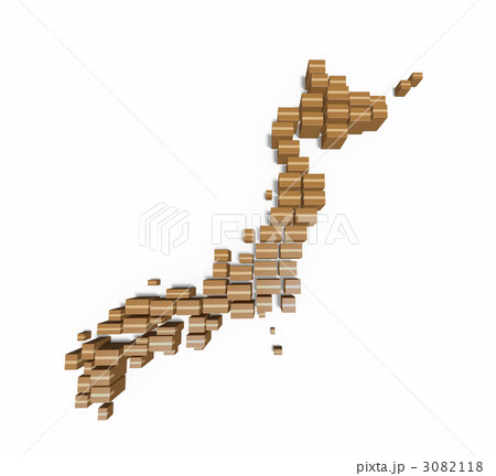 ダンボールの日本地図_広角 3082118