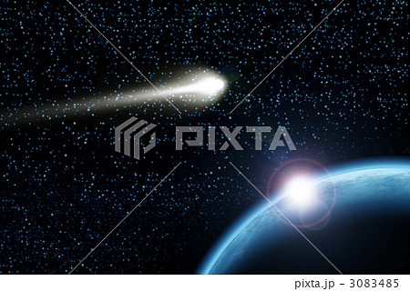 彗星 宇宙空間 星のイラスト素材