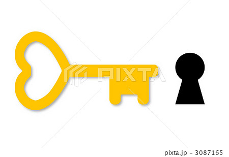 ハートのカギのイラスト素材