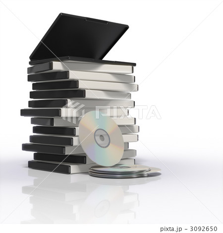 DVDケースのセット_積み上げる(影つき） 3092650