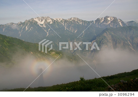 北アルプス・立山の稜線とブロッケン現象 北アルプス・立山の稜線とブロッケン現象 3096294
