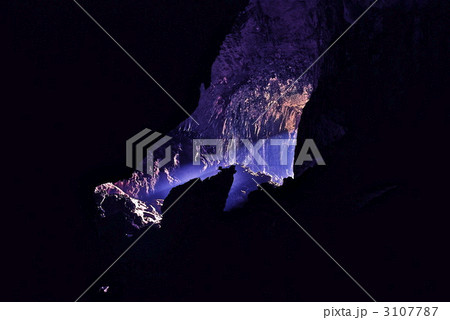 巨大鍾乳洞に差す光（グヌン・ムル国立公園／東マレーシア） 3107787