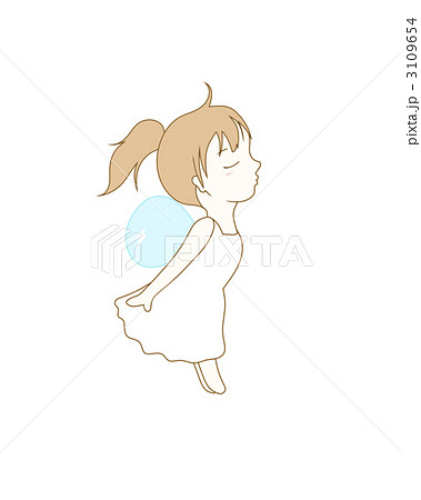 妖精 女の子 横向きのイラスト素材 3109654 Pixta