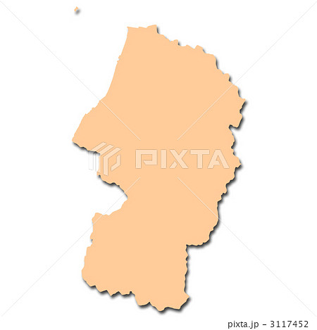 山形県地図のイラスト素材