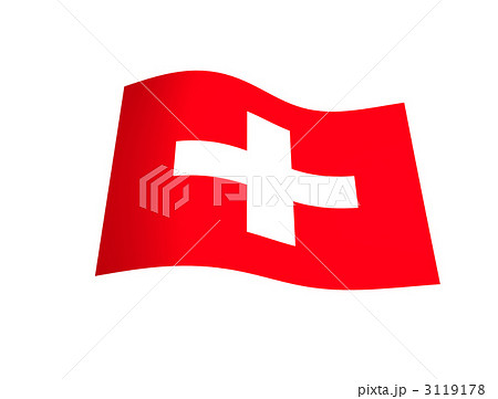 スイス国旗 国旗 旗のイラスト素材