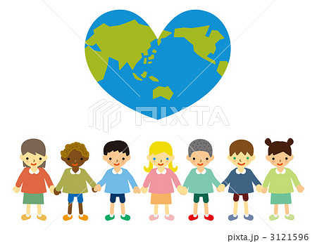 地球と子どもたちのイラスト素材 3121596 Pixta