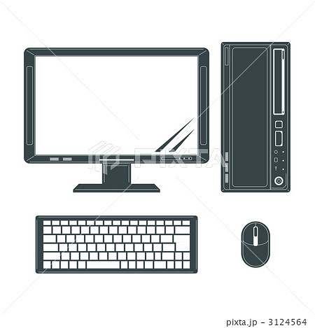 デスクトップパソコンアイコンのイラスト素材