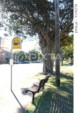 シドニーの住宅街のバス停 3140256