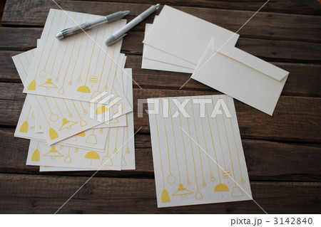 和風のレターセットと筆記用具　手紙 3142840