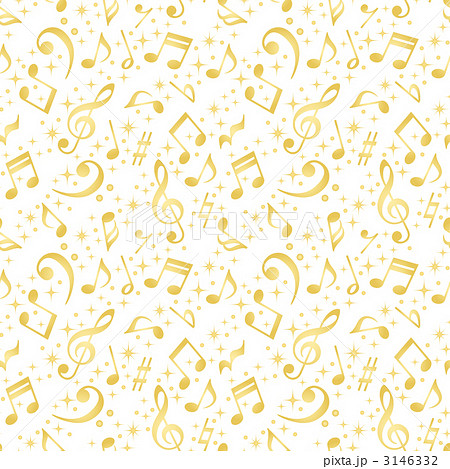 音符 背景 壁紙 パターン 金色のイラスト素材