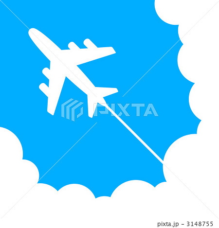 飛行機雲のイラスト素材