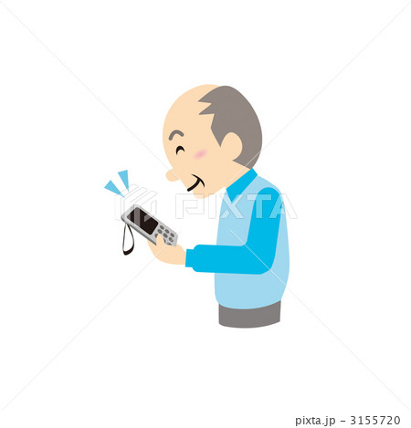 携帯電話を操作する高齢男性のイラスト 3155720