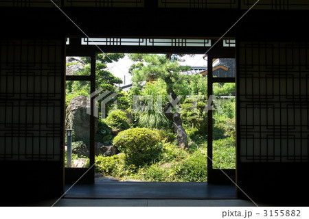 岡山県　旧梶村家　日本庭園 3155882