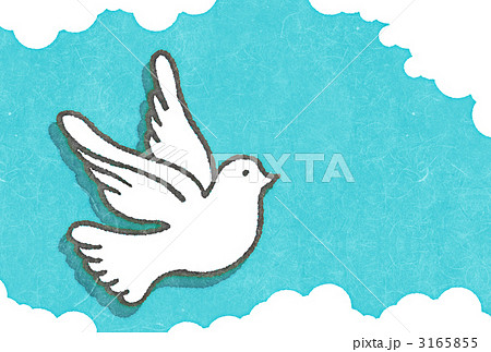 白い鳥 鳩 背景素材のイラスト素材 3165855 Pixta