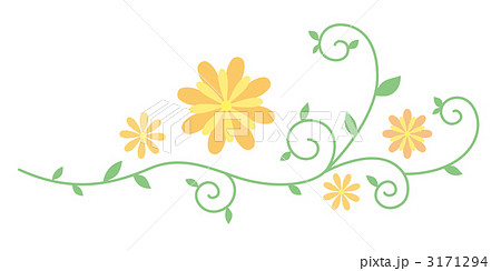 花と蔓のイラスト素材 3171294 Pixta