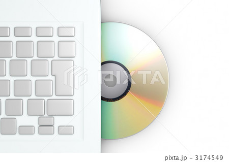 ノートパソコンとcd Dvdのイラスト素材