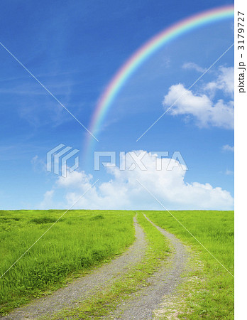 草原の道と青空 草原の道と青空 3179727