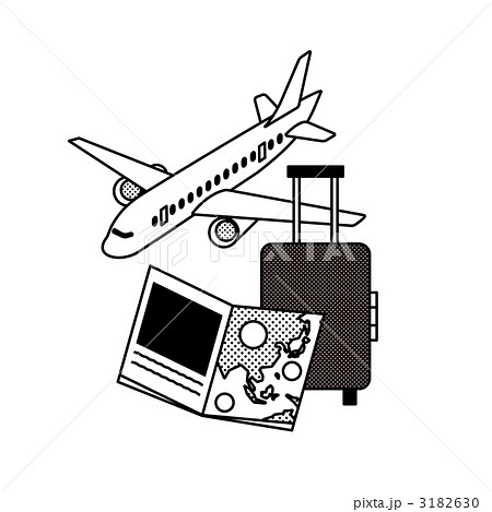 海外旅行 旅行 スーツケースのイラスト素材