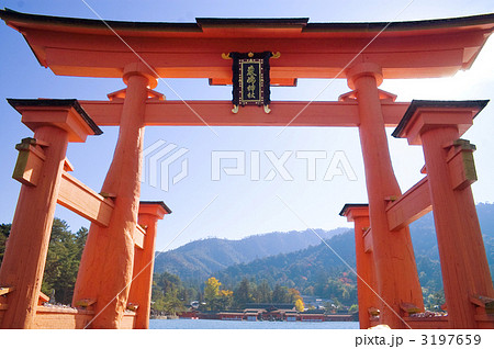 宮島厳島神社の鳥居と船頭 3197659