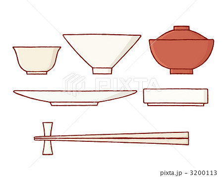 食器のイラスト素材 3200113 Pixta