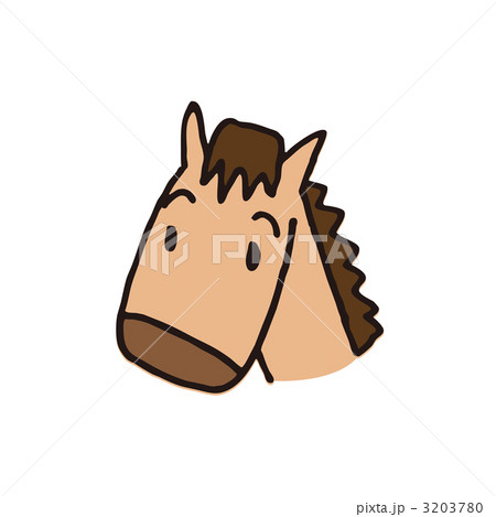 馬の顔のイラストのイラスト素材