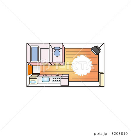 ワンルームマンション 部屋の間取り のイラストのイラスト素材