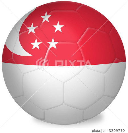 サッカーボール 国旗 シンガポールのイラスト素材
