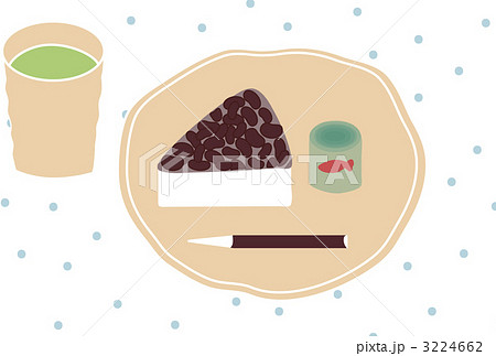お茶と和菓子のイラスト素材
