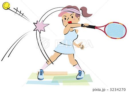 女子テニスのイラスト素材 3234270 Pixta