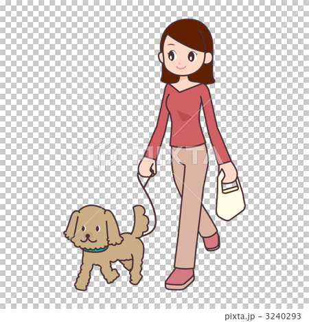 散步與狗的婦女 3240293