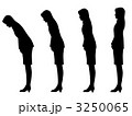女性のお辞儀シルエットイラスト横向き 3250065